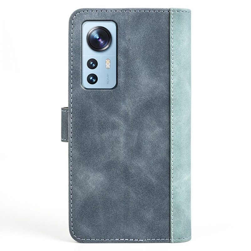 Lederhüllen Für Xiaomi 12 / 12X Zweifarbige Kunst