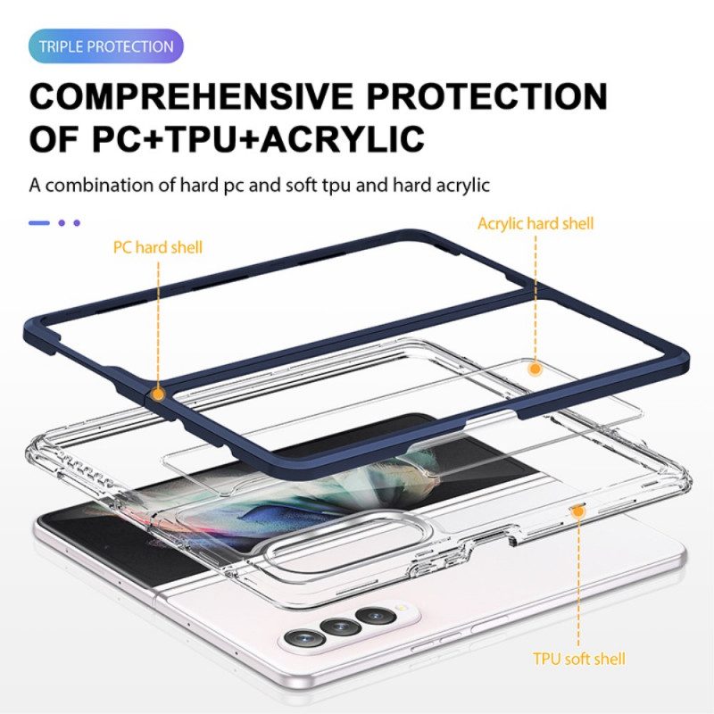Handyhülle Für Samsung Galaxy Z Fold 3 5G Transparente Hybrid-farbkanten