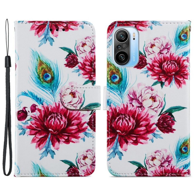 Lederhüllen Für Xiaomi Mi 11i 5G Intensive Blumen