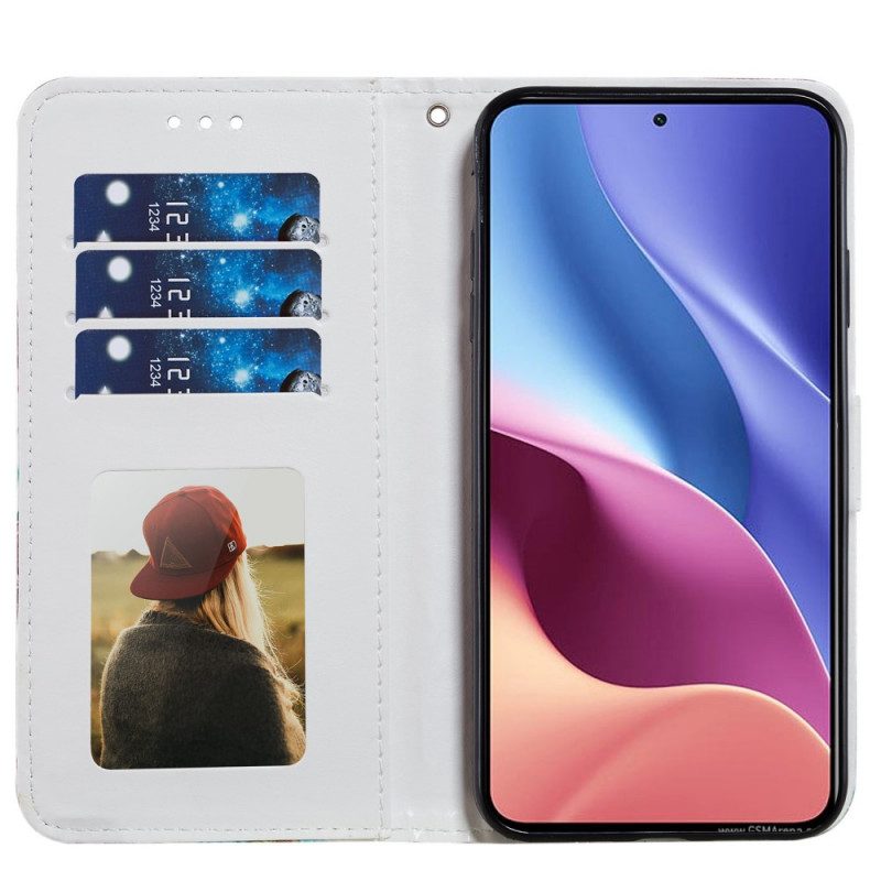 Lederhüllen Für Xiaomi Mi 11i 5G Intensive Blumen