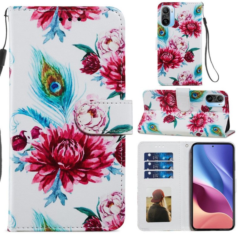 Lederhüllen Für Xiaomi Mi 11i 5G Intensive Blumen