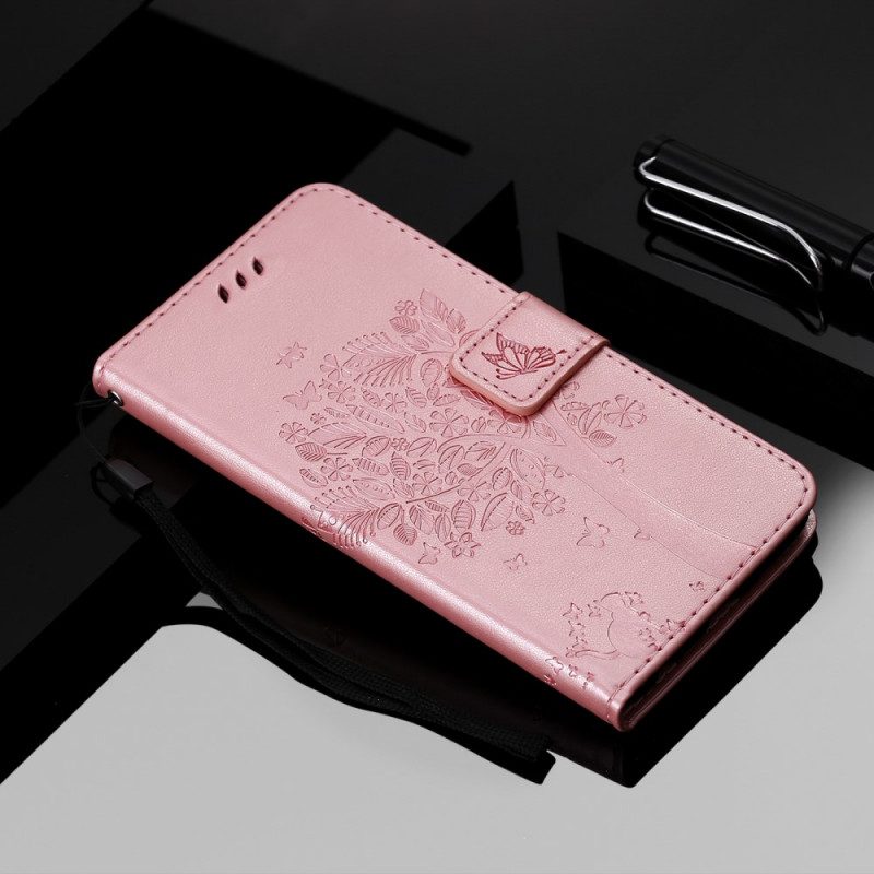 Lederhüllen Für Xiaomi Mi 11i 5G Katze Und Schmetterlinge