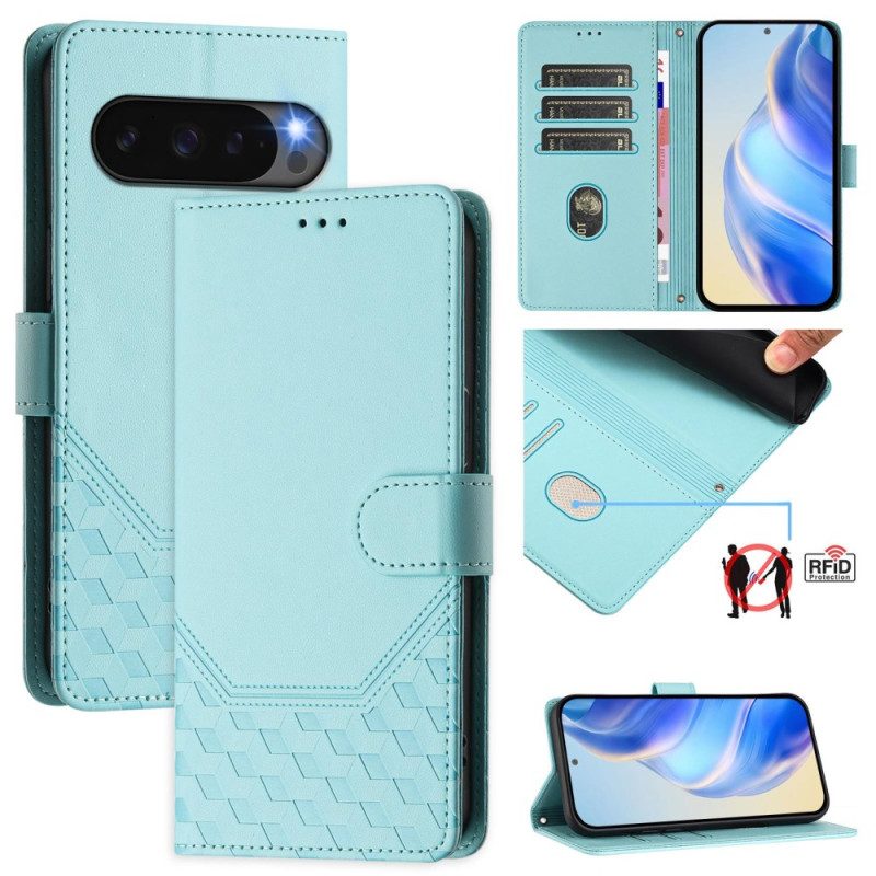 Lederhüllen Für Google Pixel 10 / 10 Pro Rfid-blockierung In Wabenstruktur