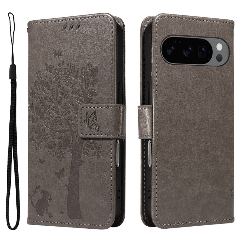 Lederhüllen Google Pixel 10 / 10 Pro Baum Und Katze