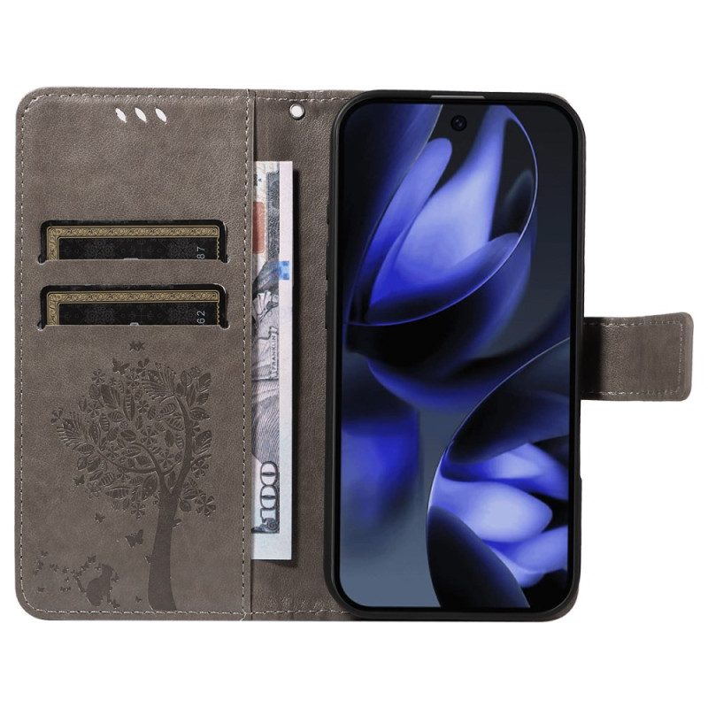 Lederhüllen Google Pixel 10 / 10 Pro Baum Und Katze