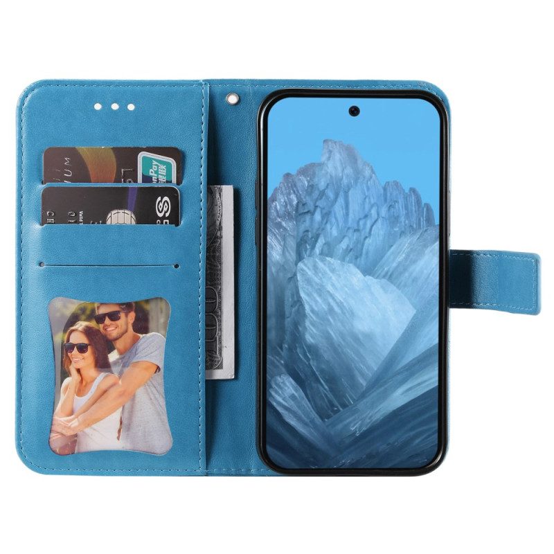 Lederhüllen Google Pixel 10 / 10 Pro Handyhülle Mandala-imitation Mit Riemen