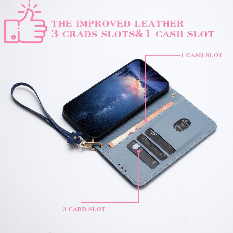 Lederhüllen Google Pixel 10 / 10 Pro Handyhülle Zweifarbig Mit Lanyard