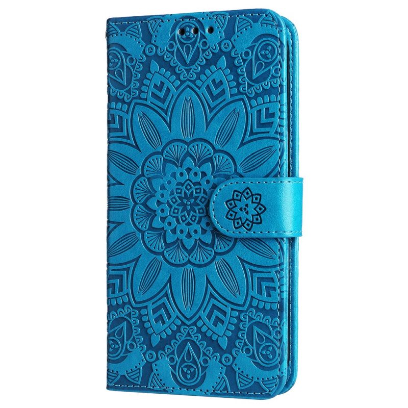 Lederhüllen Xiaomi Redmi Note 13 4g Blumenmandala Mit Riemen