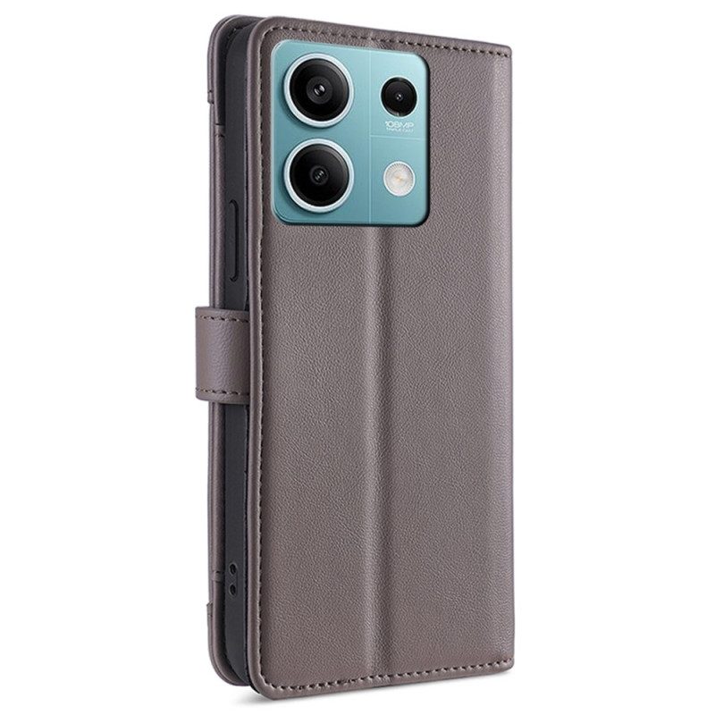Lederhüllen Xiaomi Redmi Note 13 4g Geldbörse Mit Riemen Und Schultergurt