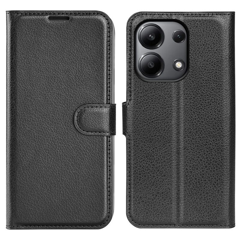 Lederhüllen Xiaomi Redmi Note 13 4g Klassisches Litschi-kunstleder