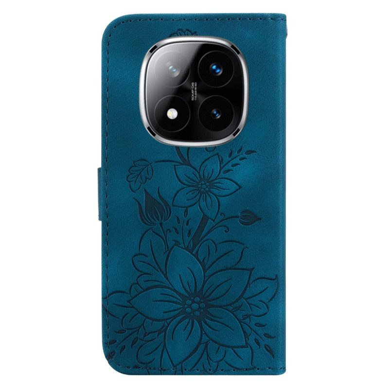 Lederhüllen Für Xiaomi Redmi Note 14 Pro 5g Lilienmuster