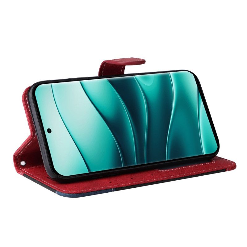 Lederhüllen Xiaomi Redmi Note 14 Pro 5g Dreifarbiger Riemen