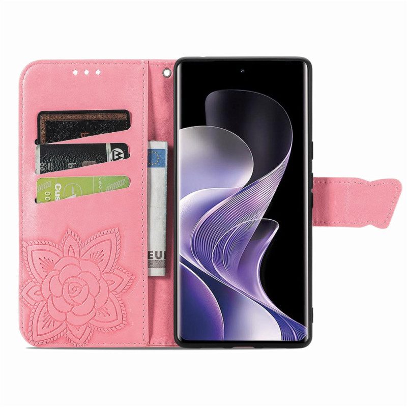 Lederhüllen Xiaomi Redmi Note 14 Pro 5g Handyhülle Barocker Schmetterling