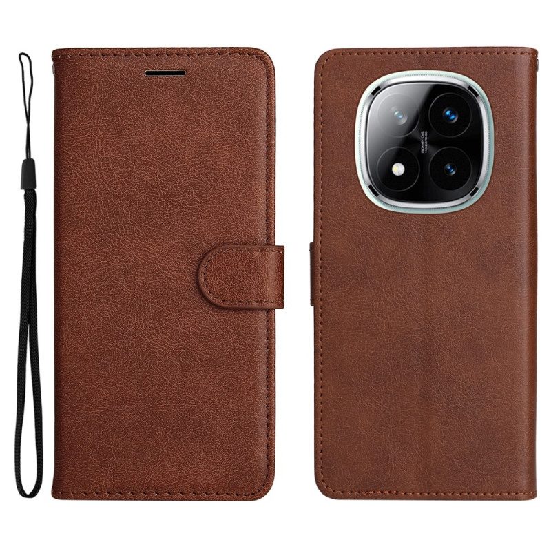 Lederhüllen Xiaomi Redmi Note 14 Pro 5g Handyhülle Glattes Kunstleder