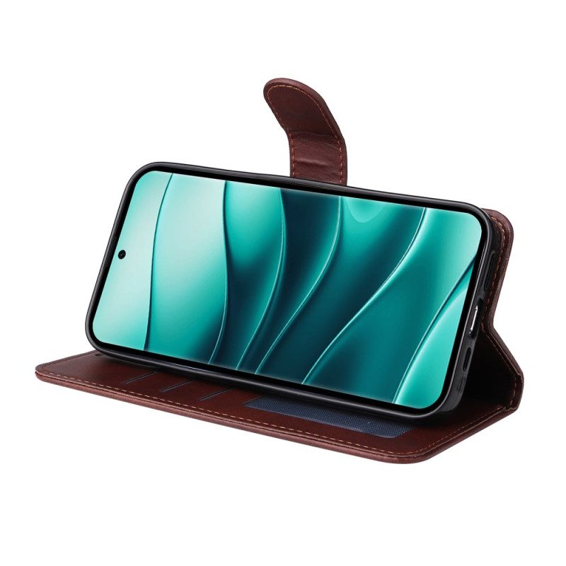 Lederhüllen Xiaomi Redmi Note 14 Pro 5g Handyhülle Glattlederoptik Mit Riemen