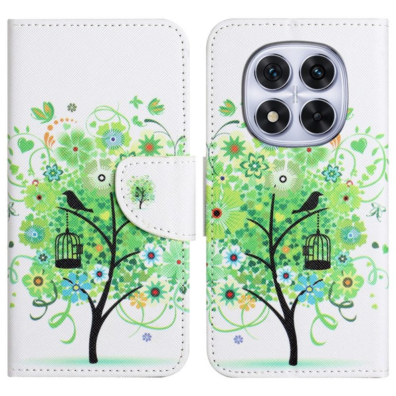 Lederhüllen Xiaomi Redmi Note 14 Pro 5g Handyhülle Grüner Baum