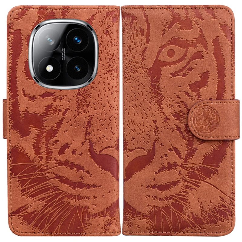 Lederhüllen Xiaomi Redmi Note 14 Pro 5g Handyhülle Tigerprint