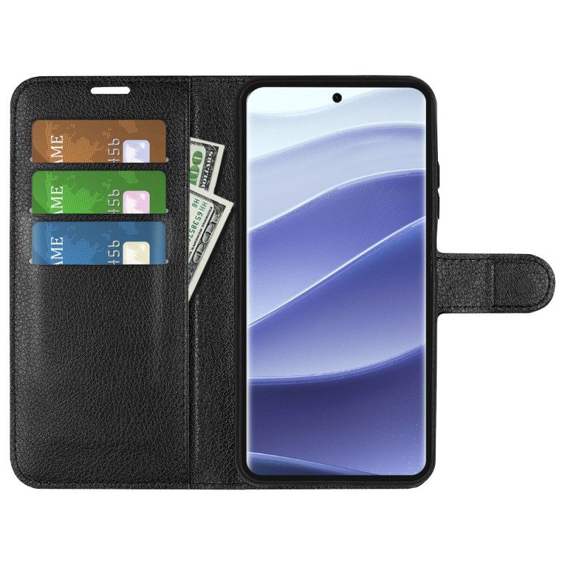 Lederhüllen Xiaomi Redmi Note 14 Pro 5g Klassisches Litschi-kunstleder