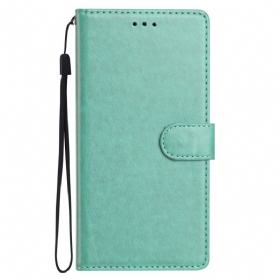 Lederhüllen Xiaomi Redmi Note 14 Pro 5g Schlichtes Kunstleder Mit Riemen