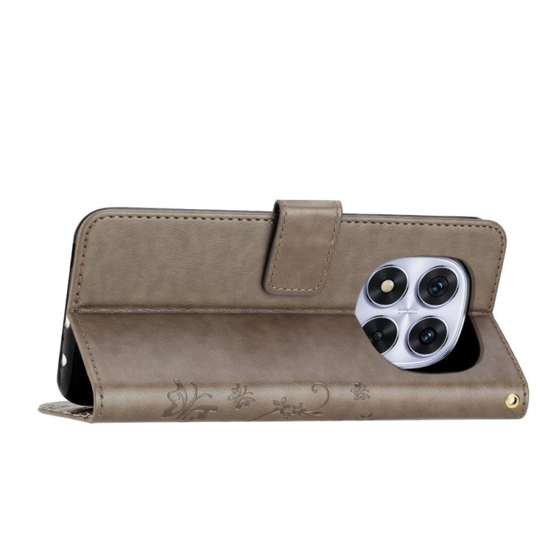 Lederhüllen Xiaomi Redmi Note 14 Pro 5g Schmetterlings- Und Blumenmuster