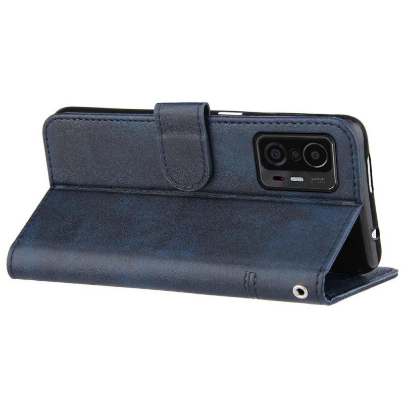 Flip Case Für Xiaomi 11T / 11T Pro Mit Kordel Riemchen-geo-ledereffekt