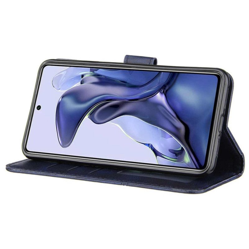 Flip Case Für Xiaomi 11T / 11T Pro Mit Kordel Riemchen-geo-ledereffekt