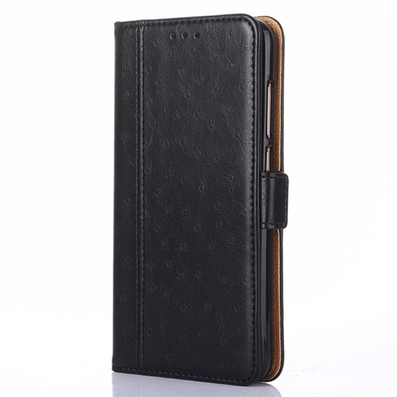 Flip Case Für Xiaomi 11T / 11T Pro Zweifarbige Straußenhautstruktur