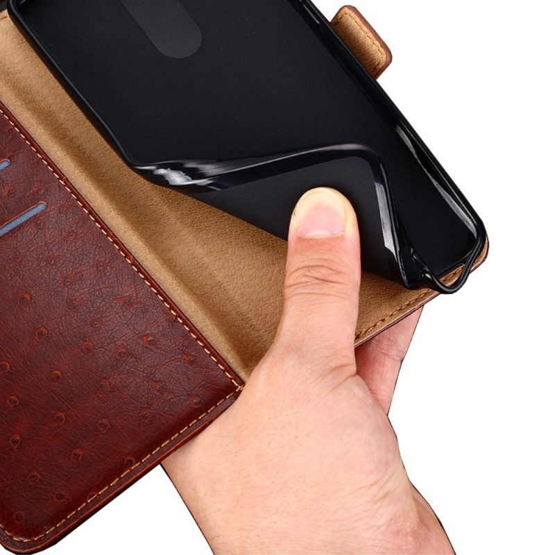 Flip Case Für Xiaomi 11T / 11T Pro Zweifarbige Straußenhautstruktur