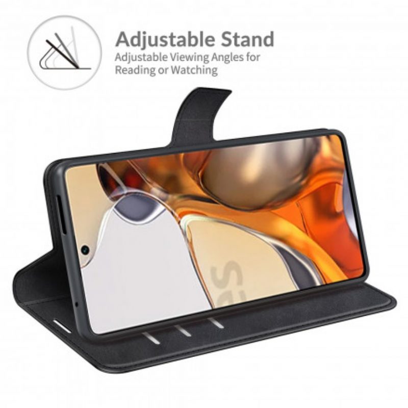 Lederhüllen Für Xiaomi 11T / 11T Pro Schlanker. Extremer Ledereffekt