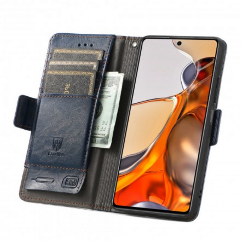 Lederhüllen Für Xiaomi 11T / 11T Pro Zweifarbiger Doppelverschluss