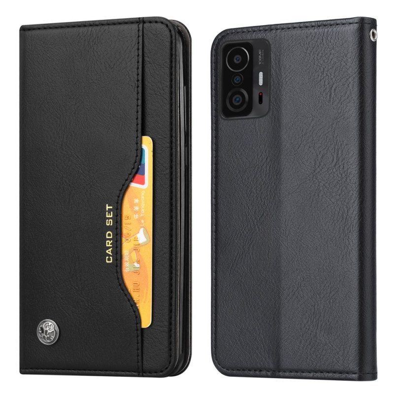 Schutzhülle Für Xiaomi 11T / 11T Pro Flip Case Kartenhalter Aus Kunstleder