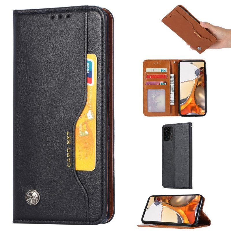 Schutzhülle Für Xiaomi 11T / 11T Pro Flip Case Kartenhalter Aus Kunstleder