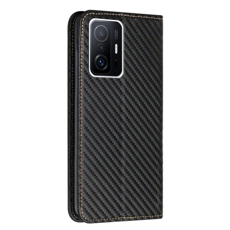 Schutzhülle Für Xiaomi 11T / 11T Pro Mit Kordel Flip Case Kohlefaserarmband