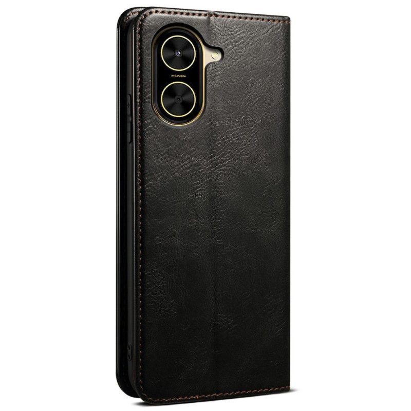 Flip Case Poco C71 Gewachstes Kunstleder