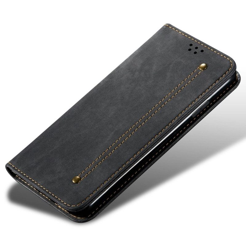Flip Case Poco C71 Handyhülle Denim-stoff