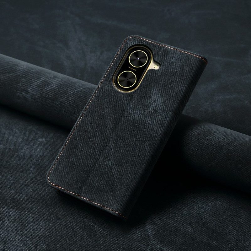 Flip Case Poco C71 Handyhülle Denim-stoff