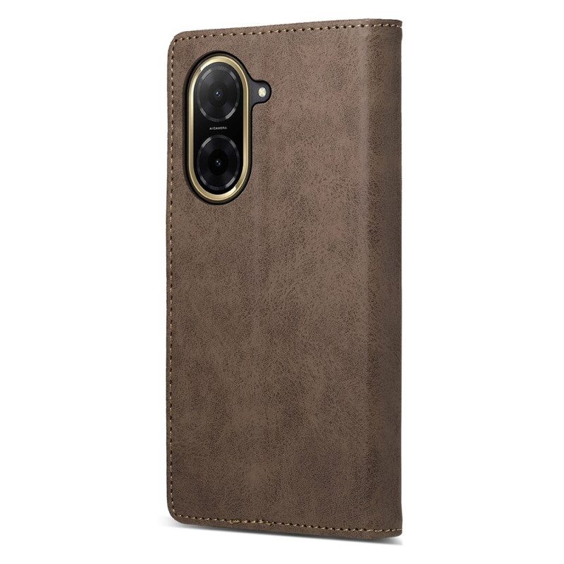 Flip Case Poco C71 Handyhülle Hellbraunes Kunstleder