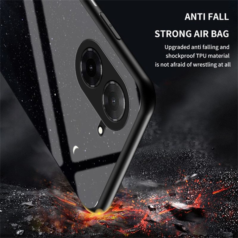 Hülle Poco C71 Gehärtetes Glas Himmelblau