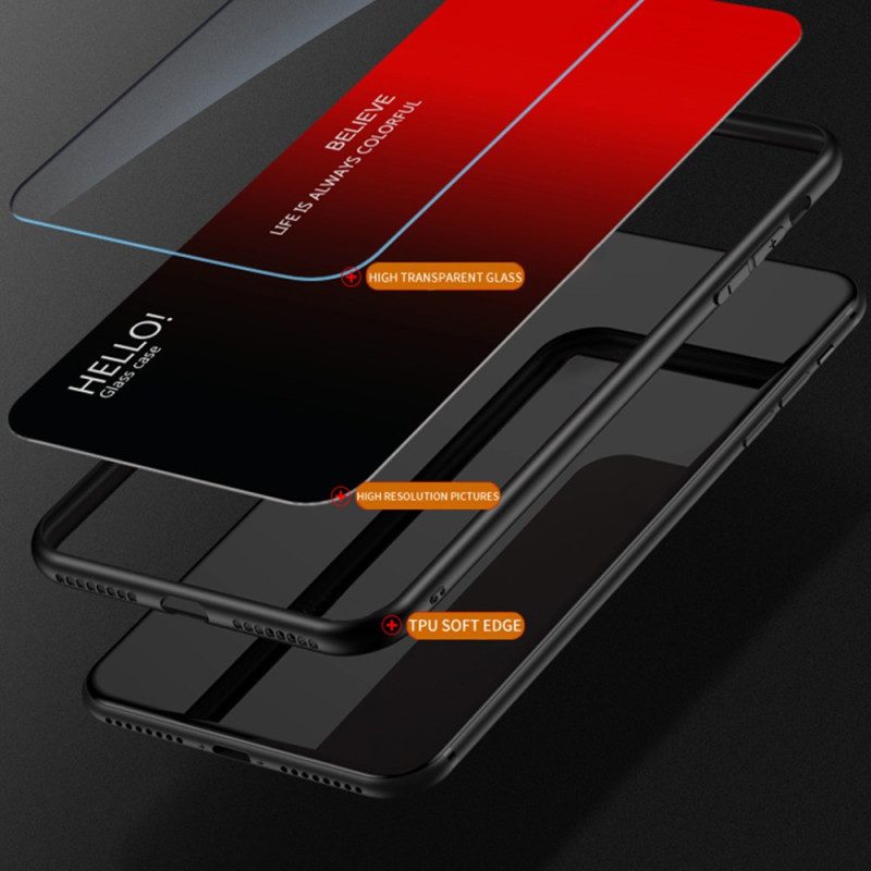 Hülle Poco C71 Handyhülle Gehärtetes Glas Mit Hello-muster