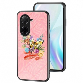 Hülle Poco C71 Handyhülle Gehärtetes Glas Mit Schmetterlingsmuster