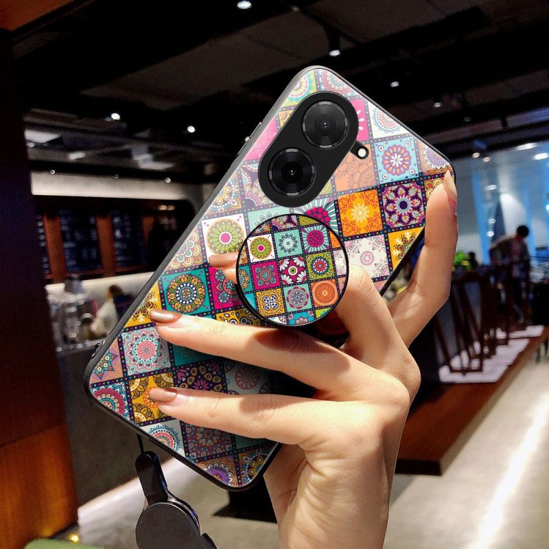 Hülle Poco C71 Patchwork-ständer Und -riemen