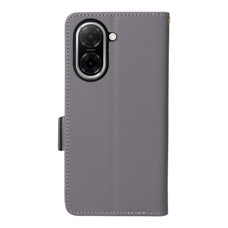 Lederhüllen Für Poco C71 Umhängeband Mit Litschi-textur