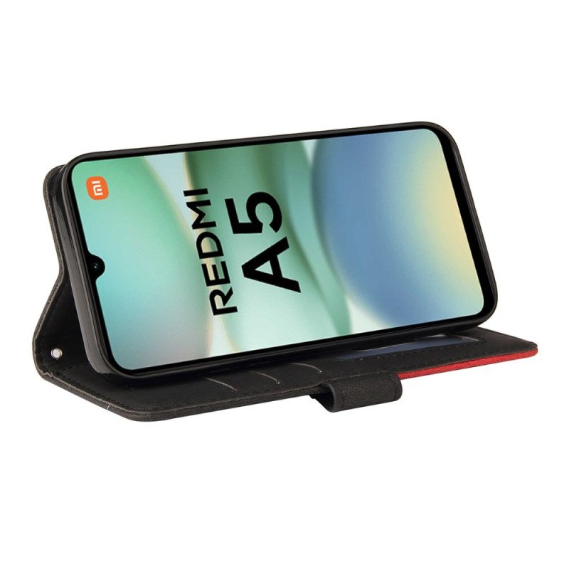 Lederhüllen Für Poco C71 Zweifarbiges Wellenmuster