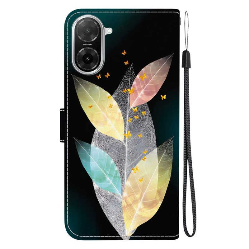 Lederhüllen Poco C71 Handyhülle Bunte Blätter