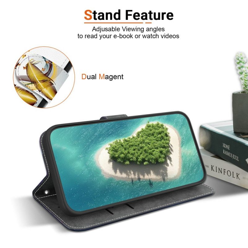 Lederhüllen Poco C71 Handyhülle Bunte Federn