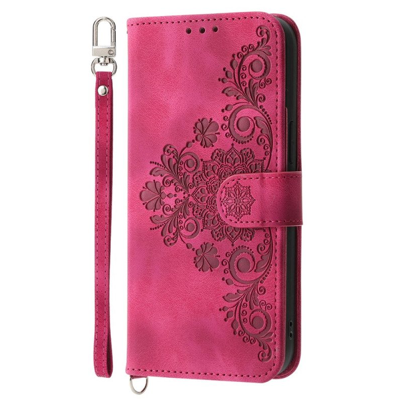Lederhüllen Poco C71 Handyhülle Florale Spitze Mit Trageband Und Schultergurt