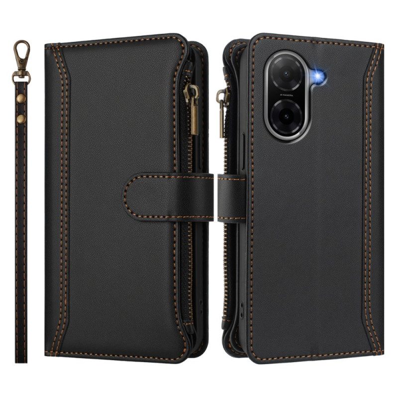 Lederhüllen Poco C71 Handyhülle Geldbörse Mit 9 Kartenfächern Und Umhängeband