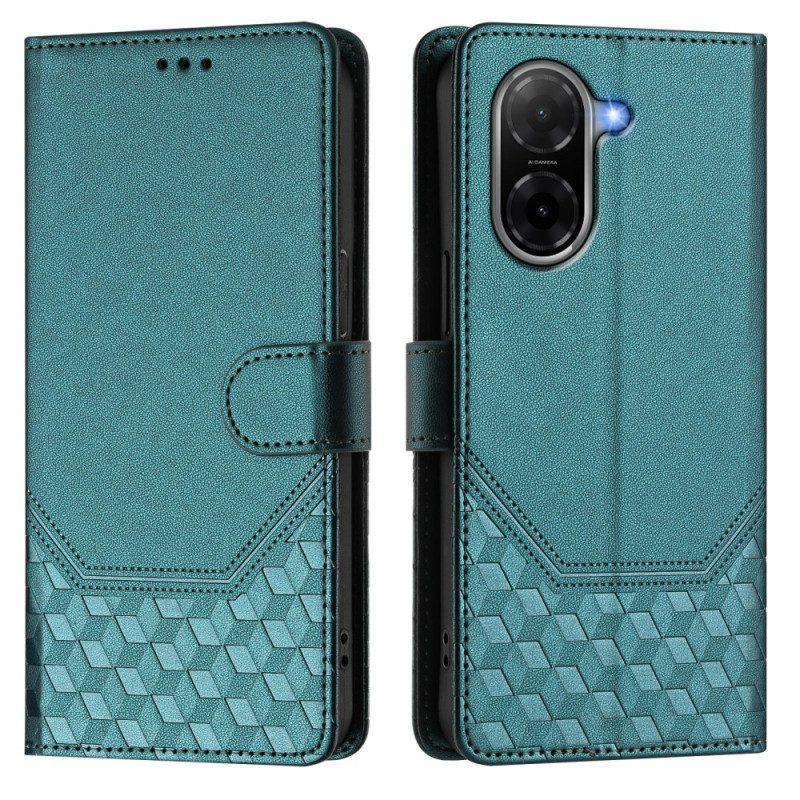 Lederhüllen Poco C71 Handyhülle Wabenmuster