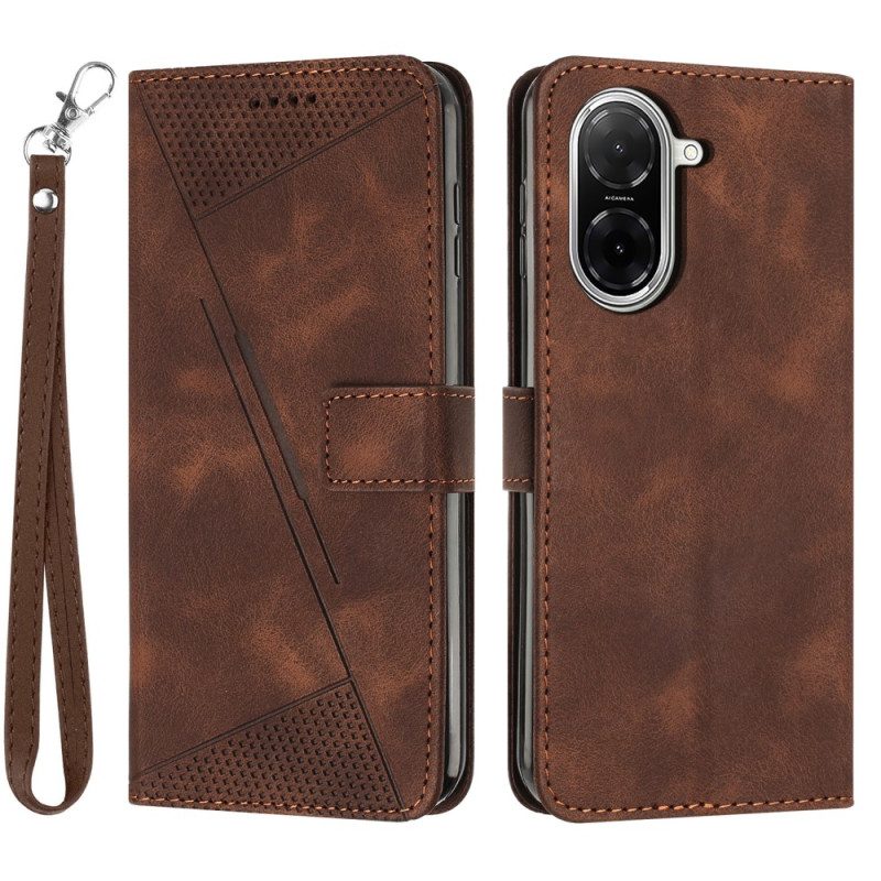 Lederhüllen Poco C71 Linienmuster Mit Riemen