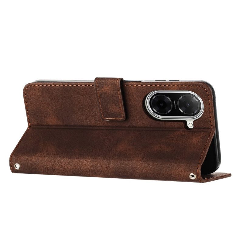 Lederhüllen Poco C71 Linienmuster Mit Riemen